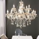 Eglo-39093 - Basilano - Crystal Amber with Chrome 8 Light Chandelier