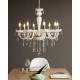 Eglo-39114 - Carpento - White and Transparent Crystal 8 Light Chandelier