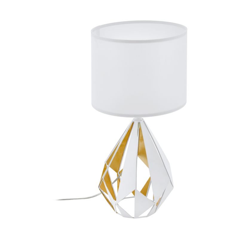 Eglo-43078 - Carlton 5 - Honey Gold Table Lamp White Shade