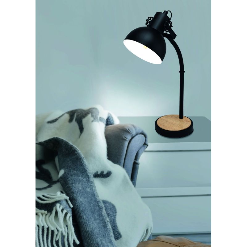 Eglo-43165 - Lubenham - Black & Wood Table Lamp