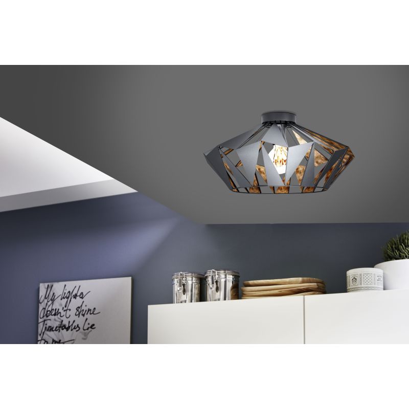 Eglo-43399 - Carlton 6 - Vintage Black & Copper Ceiling Lamp