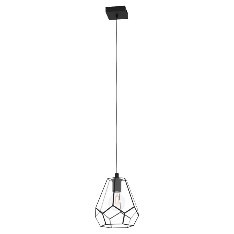 Eglo-43643 - Mardyke - Clear Glass & Black Single Pendant