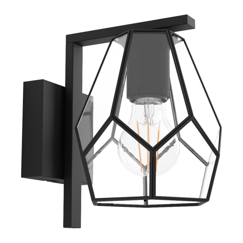 Eglo-43645 - Mardyke - Clear Glass & Black Wall Lamp