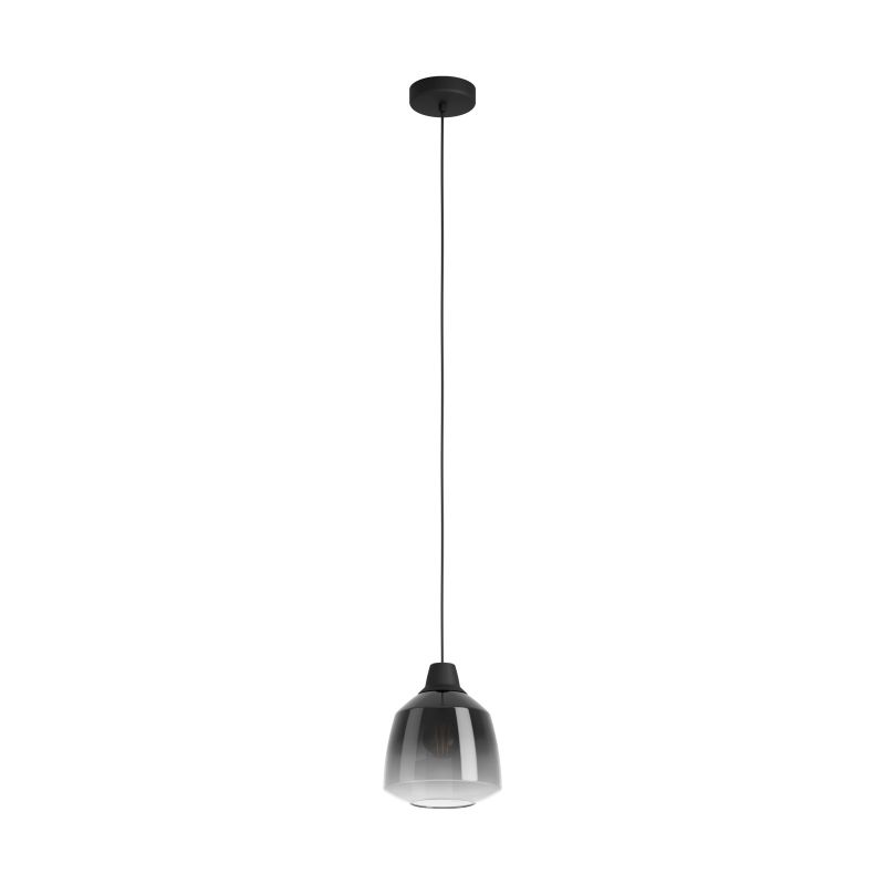 Eglo-43821 - Sedbergh - Smoked Ombre Glass & Black Pendant