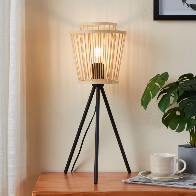 Eglo-43854 - Hykeham - Natural Bamboo Tripod Table Lamp