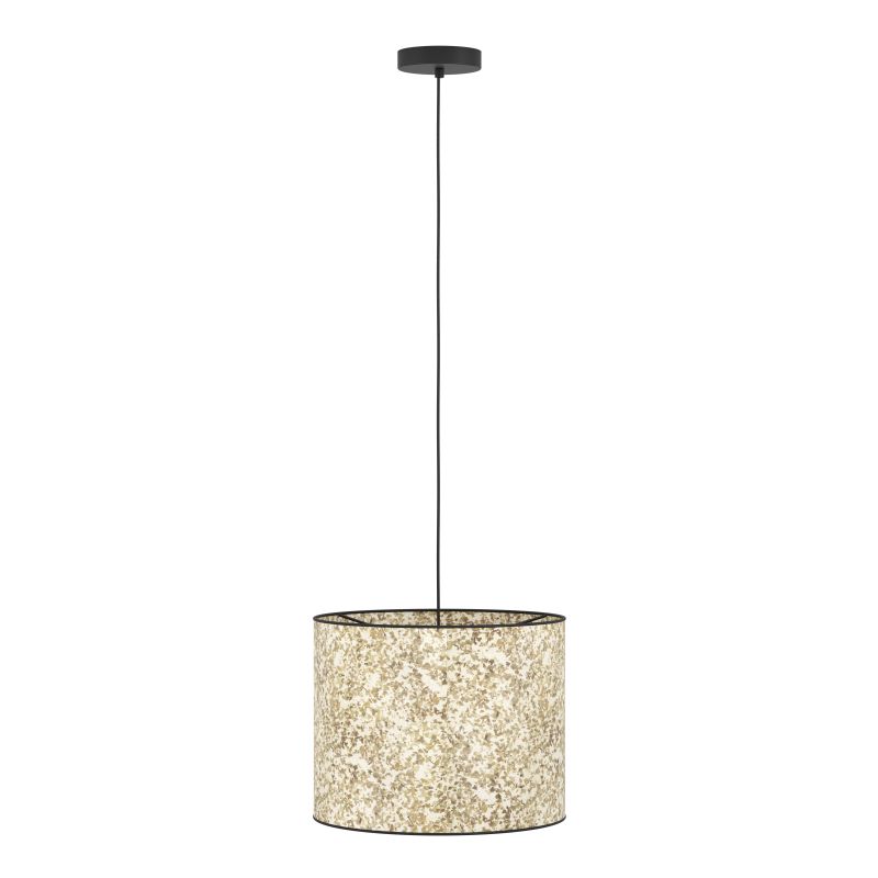 Eglo-43936 - Butterburn - Black Pendant with Birch Leaves Shade