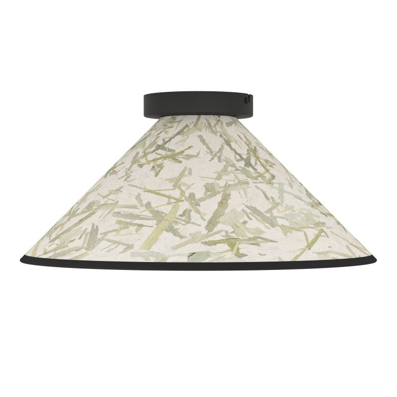 Eglo-43941 - Oxpark - Black Flush with Bamboo Leaves Shade