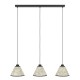 Eglo-43943 - Oxpark - Black 3 Light over Island Fitting with Bamboo Leaves Shades