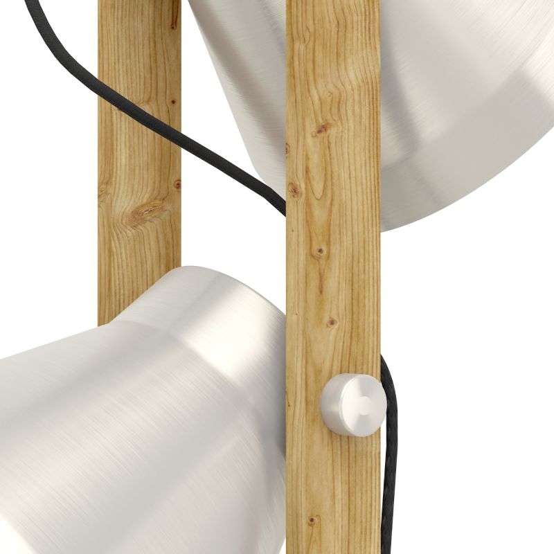Eglo-43954 - Cawton - Wooden & Silver Floor Lamp