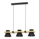 Eglo-43956 - Maccles - Wooden & Black 3 Light over Island Fitting