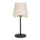 Eglo-43977 - Tabley - Black Table Lamp with Linen & Wooden Shade