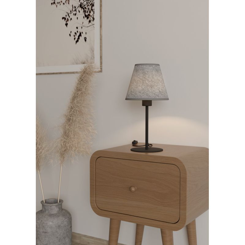Eglo-43986 - Alsager - Black Table Lamp with Grey Felt Shade
