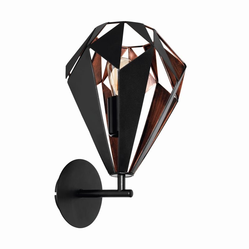 Eglo-49992 - Carlton 1 - Vintage Black & Copper Wall Lamp