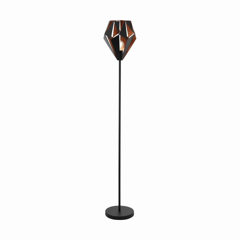 Eglo-49994 - Carlton 1 - Vintage Black & Copper Floor Lamp