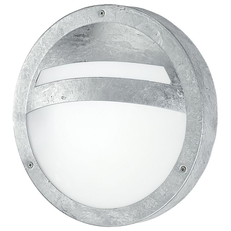 Outdoor - Sevilla - Outdoor White Glass & Silver Bulkhead Eglo-88119 - Sevilla - Outdoor White Glass & Silver Bulkhead