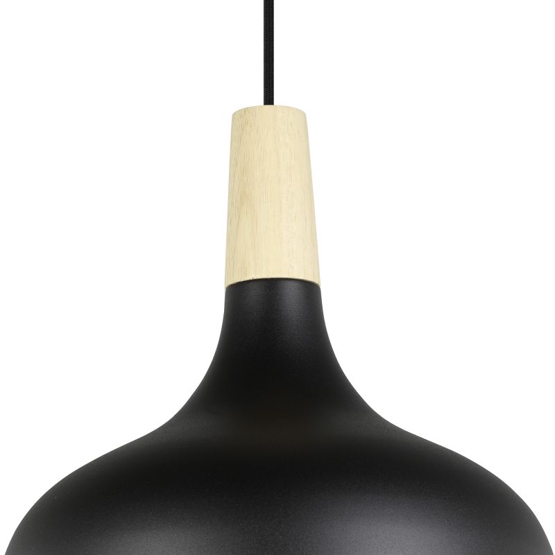 Eglo-900162 - Sabinar - Medium Black with Wood Detail Pendant