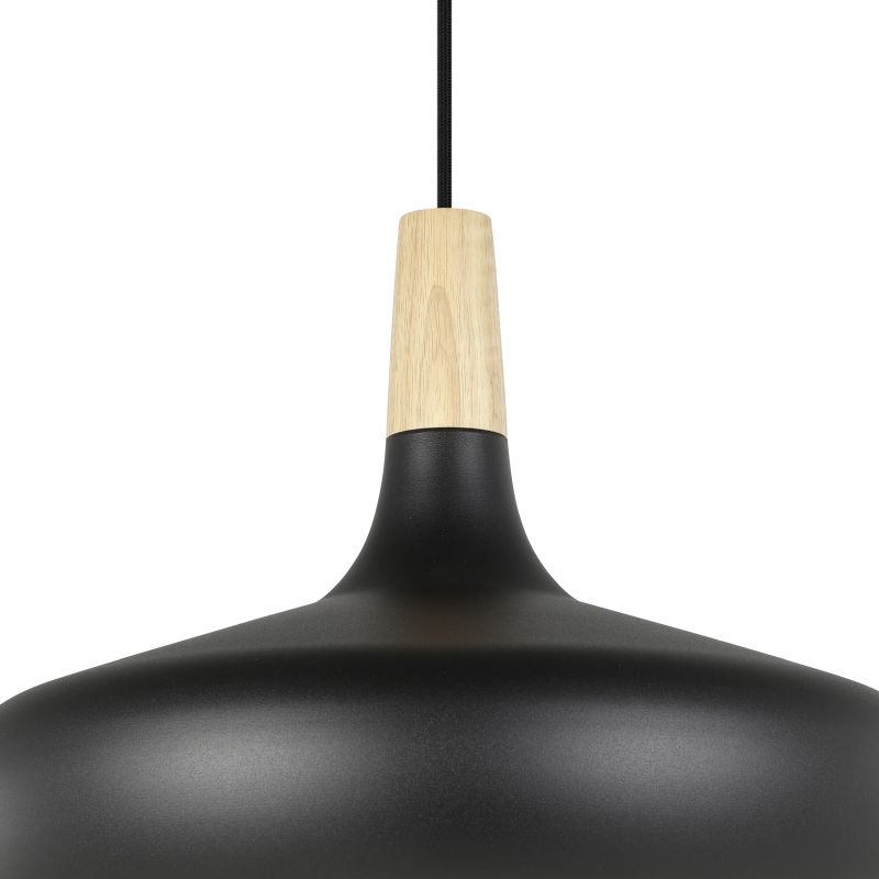 Eglo-900163 - Sabinar - Big Black with Wood Detail Pendant