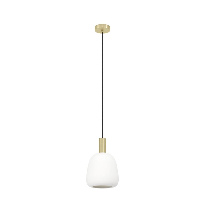 Eglo-900305 - Manzanares - Brushed Brass Pendant with White Opal Glass
