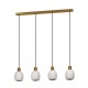 Eglo-900306 - Manzanares - Brushed Brass 4 Light over Island Fitting with White Opal Glasses