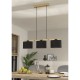 Eglo-900313 - Castralvo - Black Fabric Shades & Wood Detail over Island Fitting