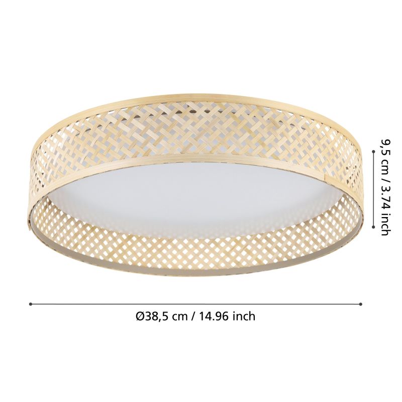 Eglo-900464 - Luppineria - Natural Bamboo LED Ceiling Lamp