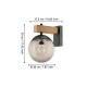 Eglo-900671 - Bufalata - Black & Wood Wall Lamp with Smoky Globe