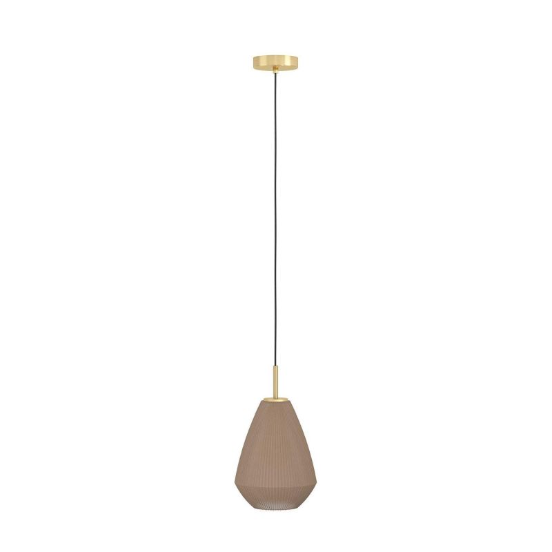 Eglo-900812 - Caprarola - Brushed Brass Pendant with Sandy Glass