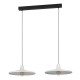 Eglo-900834 - Miniere - Black 2 Light over Island Fitting with Grey Shades