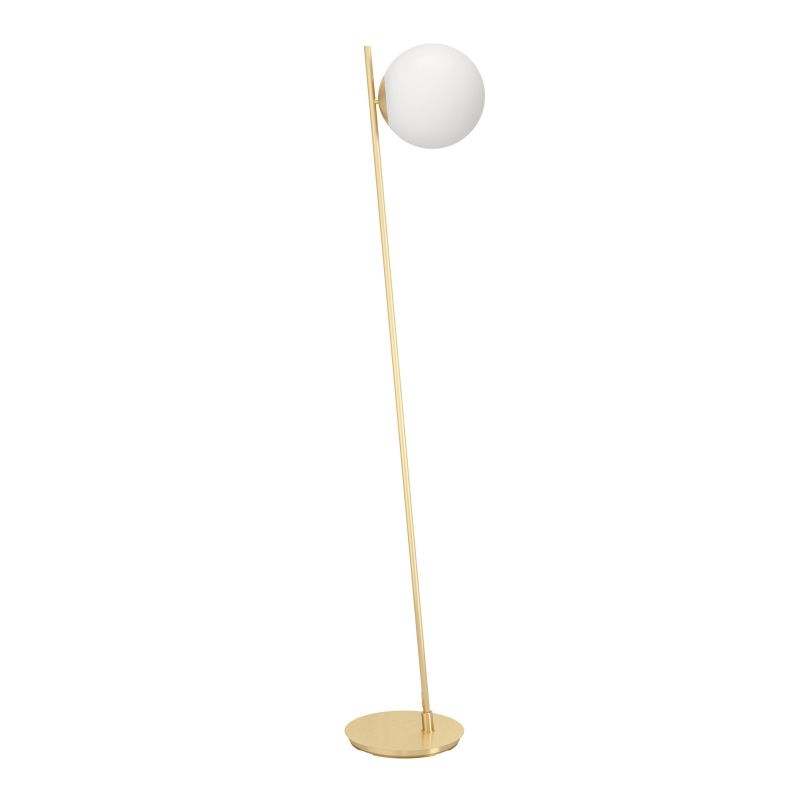 Eglo-900869 - Rondo 4 - Brushed Brass Floor Lamp with Opal Glass