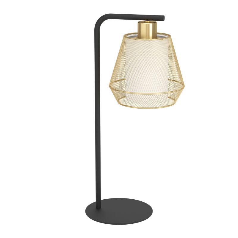 Eglo-900898 - Ciudadela - Black Table Lamp with Brushed Brass & White Shade
