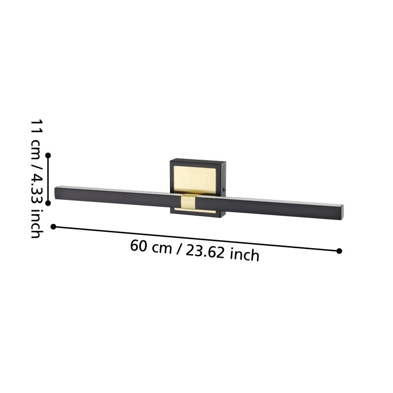Eglo-900928 - Peguera - Black & Brass LED Wall Lamp IP44