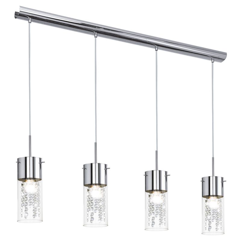 Kitchen Lights - Diamond - Crystal & Clear Glass 4 Light over Island Fitting Eglo-90696 - Diamond - Crystal & Clear Glass 4 Light over Island Fitting