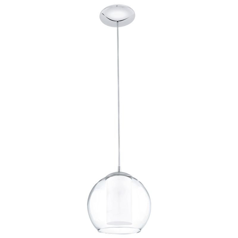 Eglo-92761 - Bolsano - Clear & White Glass with Chrome Pendant