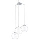 Eglo-92762 - Bolsano - Clear & White Glass with Chrome 3 Light Cluster
