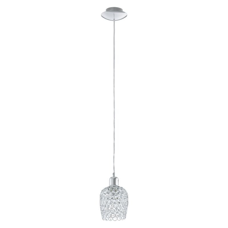 Ceiling Lights - Bonares 1 - Crystal & Polished Chrome Single Pendant Eglo-94896 - Bonares 1 - Crystal & Polished Chrome Single Pendant