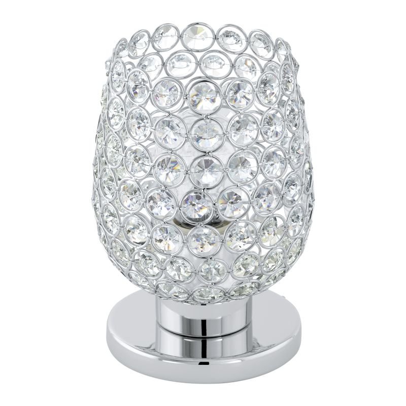 Table & Floor Lamp - Bonares 1 - Crystal & Polished Chrome Table Lamp Eglo-94899 - Bonares 1 - Crystal & Polished Chrome Table Lamp