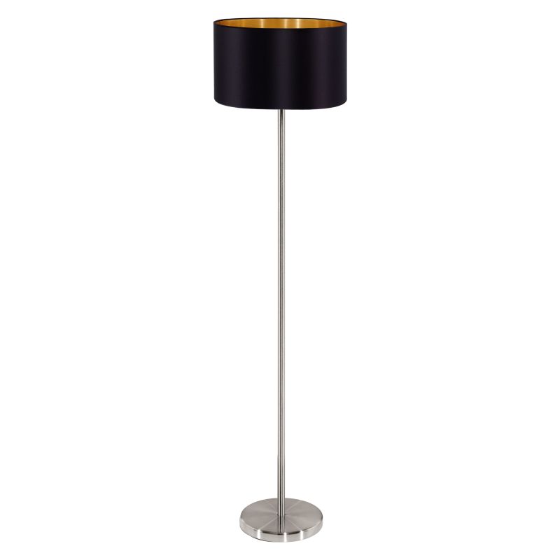 Eglo-95169 - Maserlo - Black & Gold with Nickel Floor Lamp