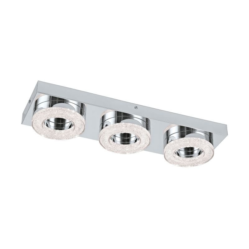 Ceiling Lights - Fredelo - LED Crystal with Chrome 3 Light Circle Flush Eglo-95663 - Fredelo - LED Crystal with Chrome 3 Light Circle Flush
