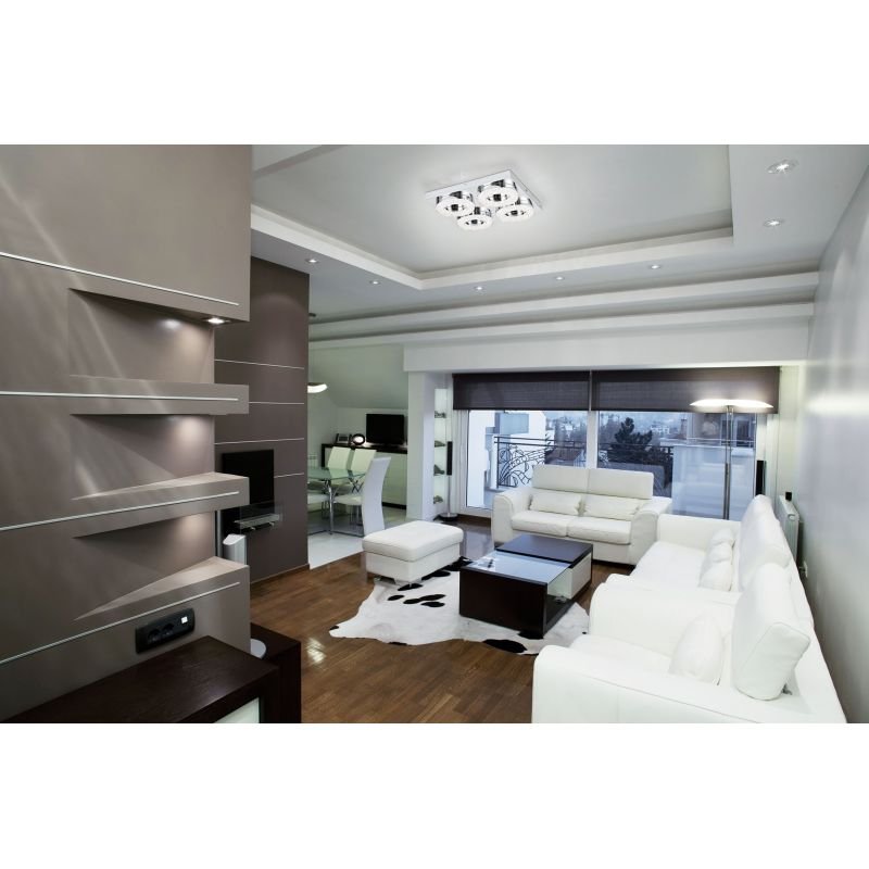 Ceiling Lights - Fradelo - LED Crystal with Chrome 4 Light Circle Flush Eglo-95664 - Fradelo - LED Crystal with Chrome 4 Light Circle Flush