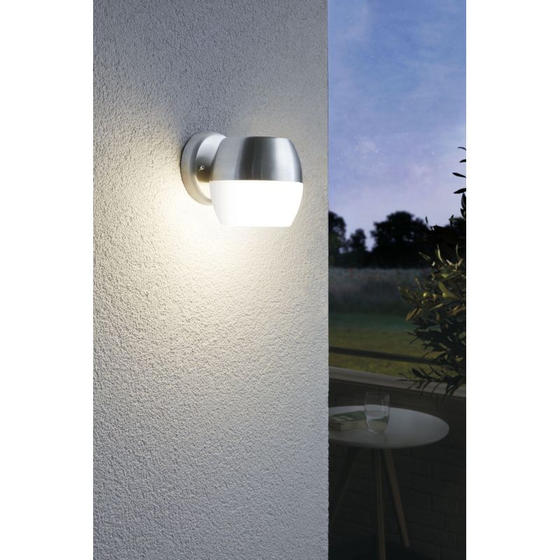 Outdoor - Oncala - Outdoor LED Stainless Steel & White Wall Lamp Eglo-95982 - Oncala - Outdoor LED Stainless Steel & White Wall Lamp