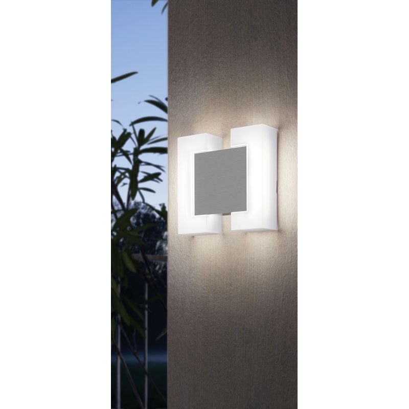 Outdoor - Sitia - Outdoor LED White & Satin Nickel Wall Lamp Eglo-95987 - Sitia - Outdoor LED White & Satin Nickel Wall Lamp
