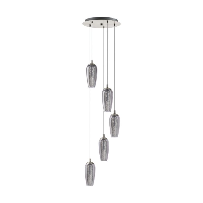 Eglo-96344 - Farsala - Smoky Glass with Bubble Effect over Island Fitting