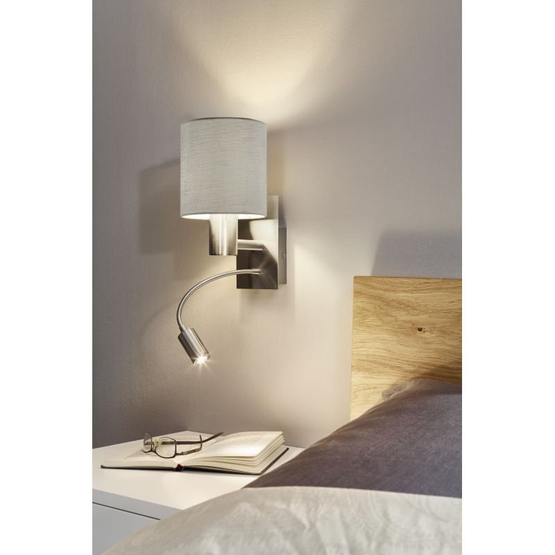 Eglo-96478 - Pasteri - Taupe & White with Nickel Mother&Child Wall Lamp