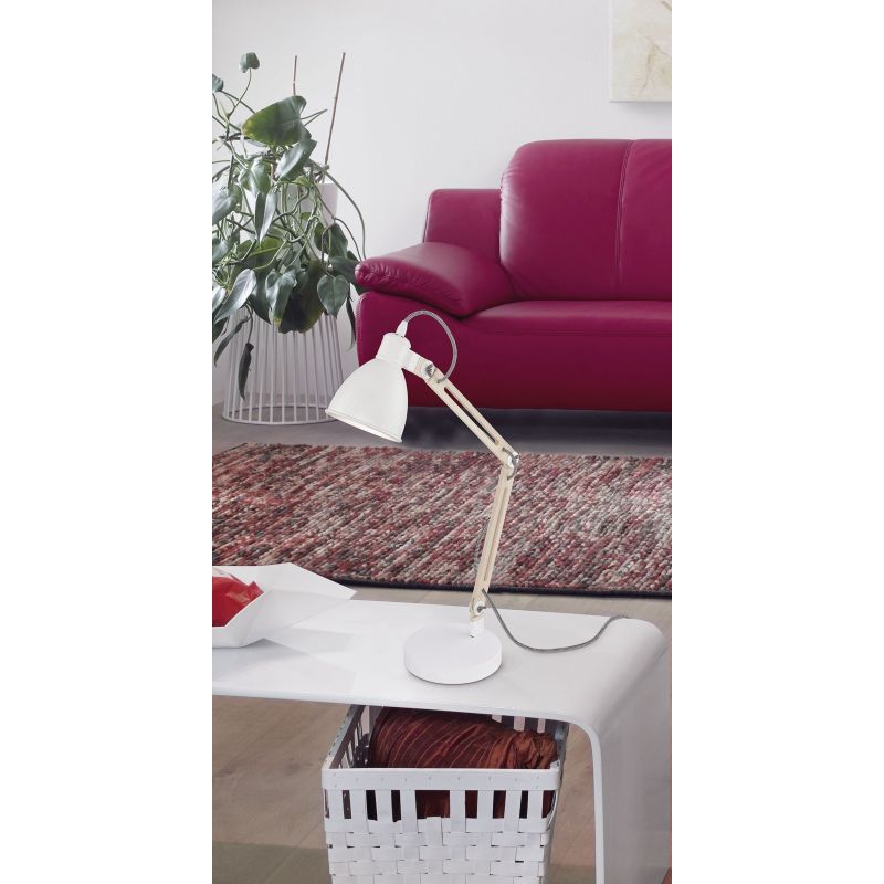 Eglo-96957 - Torona 1 - White & Natural Wood Desk Lamp