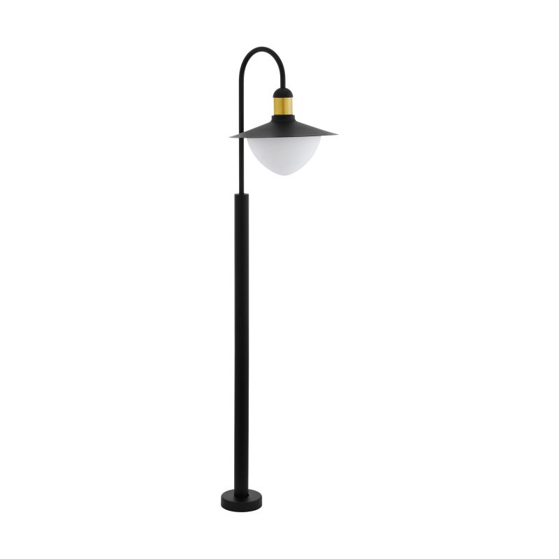 Eglo-97287 - Sirmione - White Glass & Black with Gold Single Post