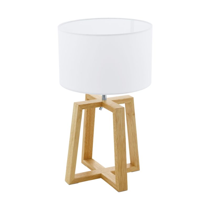 Eglo-97516 - Chietino 1 - White Fabric & Natural Wood Table Lamp