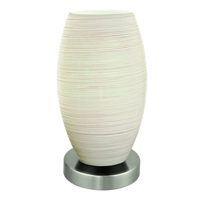 Eglo-97589 - Batista 3 - White Glass & Nickel Table Lamp