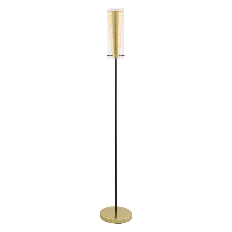 Eglo-97655 - Pinto Gold - Clear & Gold Glass with Black Floor Lamp