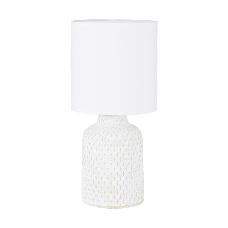 Eglo-97773 - Bellariva - White Fabric & Cream Ceramic Table Lamp