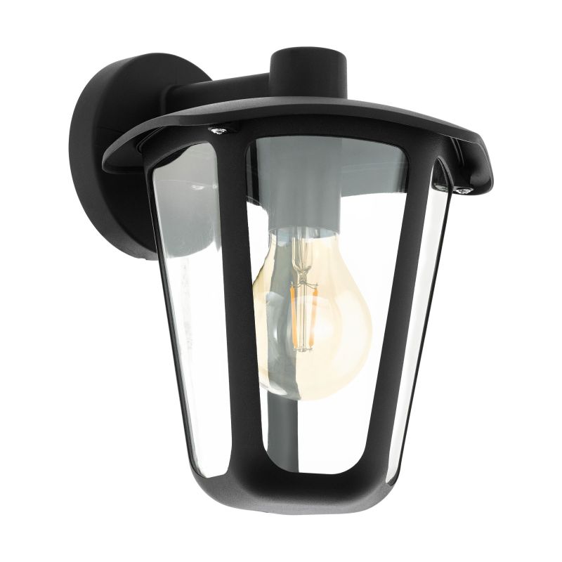 Eglo-98121 - Monreale - Outdoor Black Wall Lamp with Clear Diffuser